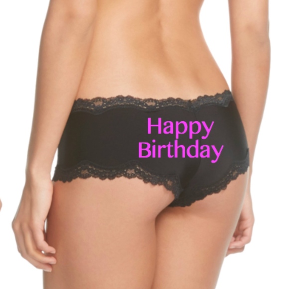 Persona Happy Birthday Black Panties FAST SHIPPING - Picture 1 of 4