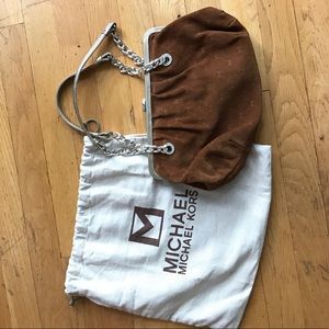 Michael Kors brown suede handbag