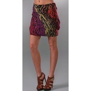 DVF Rouched silk skirt NWT