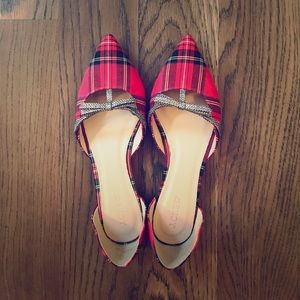 JCrew Holiday Tartan & Sparkle flats