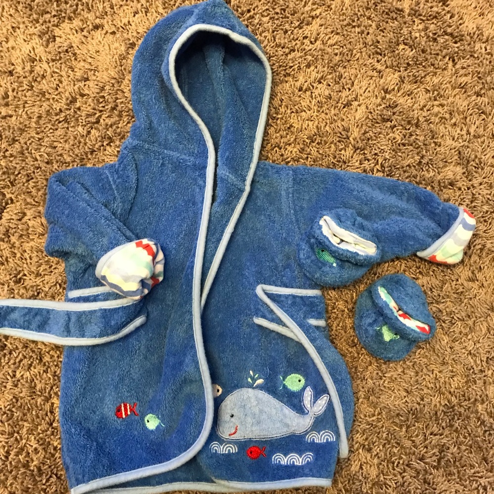 🐳 Baby boy bath robe 🐠
