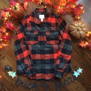 thick red grey and black flannel