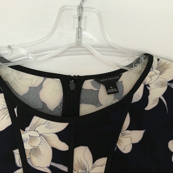 Ann Taylor Size 6 Black/White/Navy Dress - Picture 2 of 4