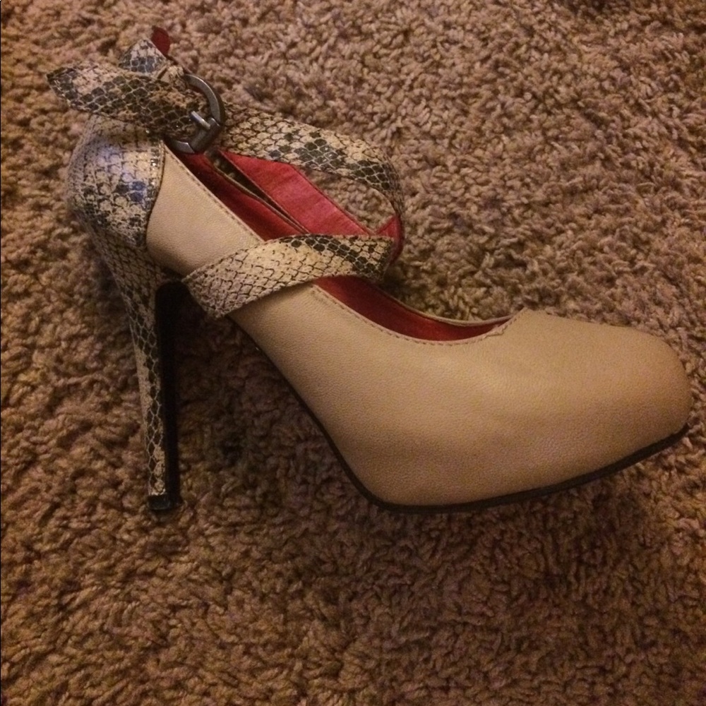Snake skin wrap around heels