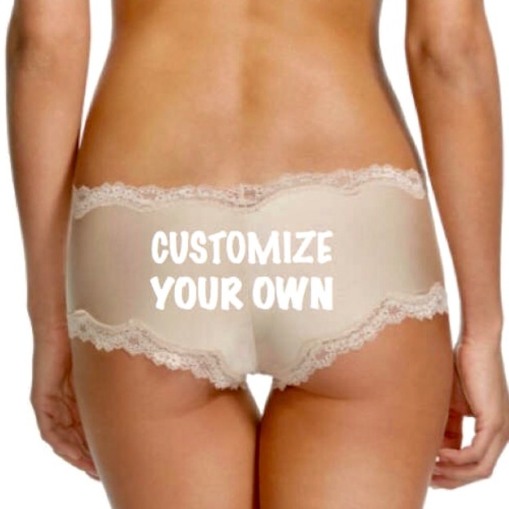 Customize your own ivory lace cheeky panty