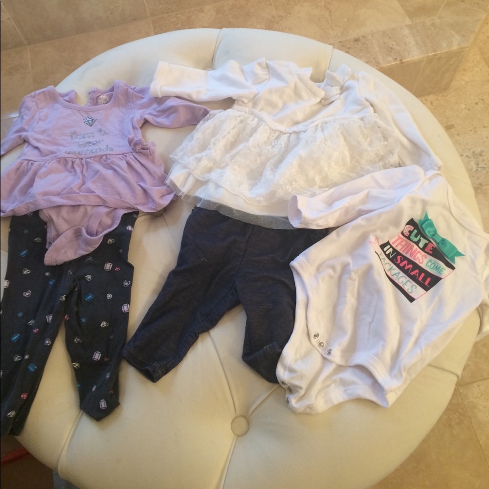 Three Baby girl outfits 3-6 months