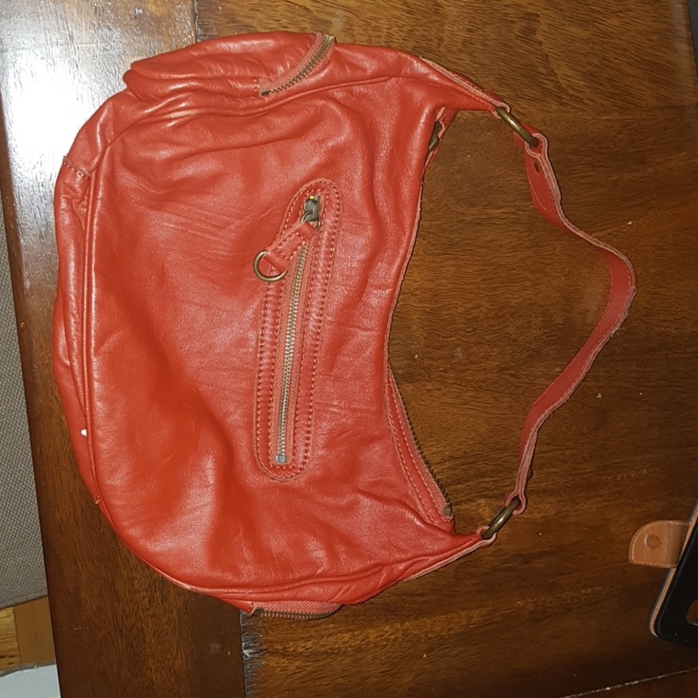 red leather small purse anthropology find.