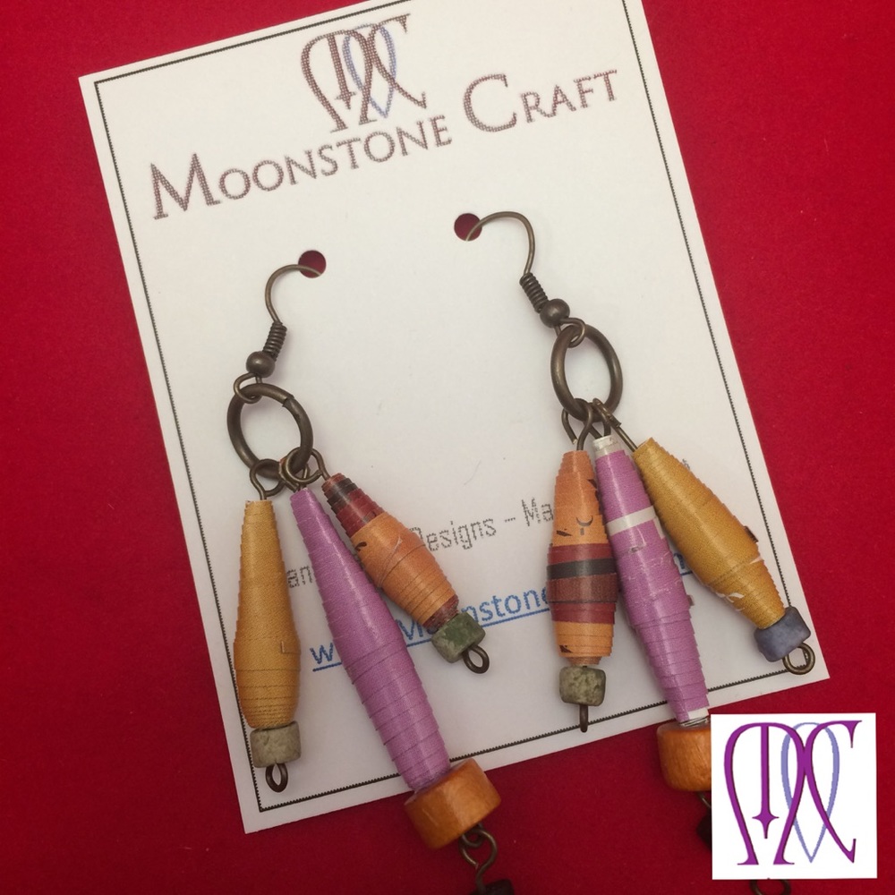 Handcrafted Earrings - Paper beads