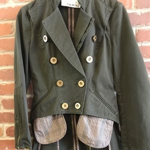 L.a.m.b. Military green jacket with tails nwot