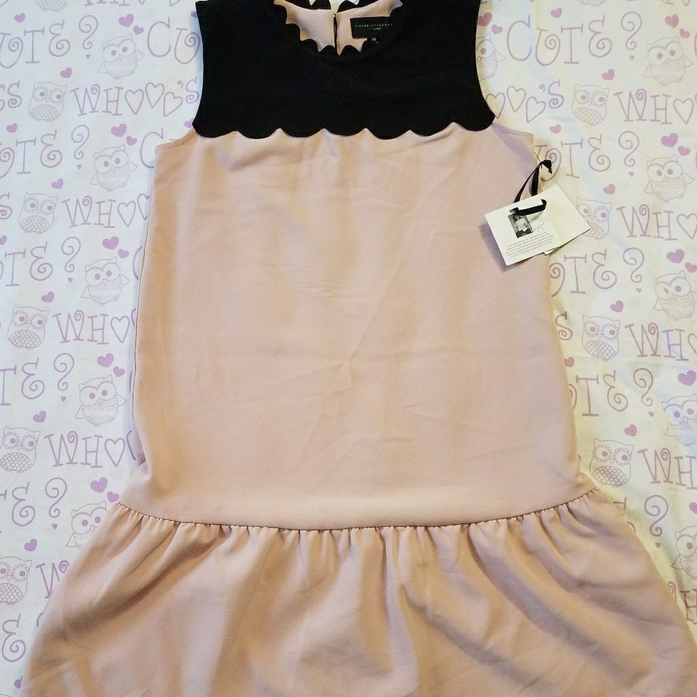 Victoria Beckham's little pink and black dress.