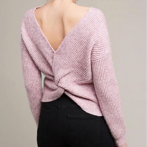 ANTHROPOLOGIE Ribbed Twist Back pullover sweater