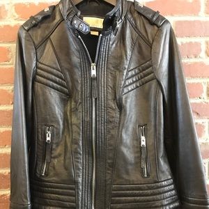 Michael Kors lamb leather motor jacket like new!