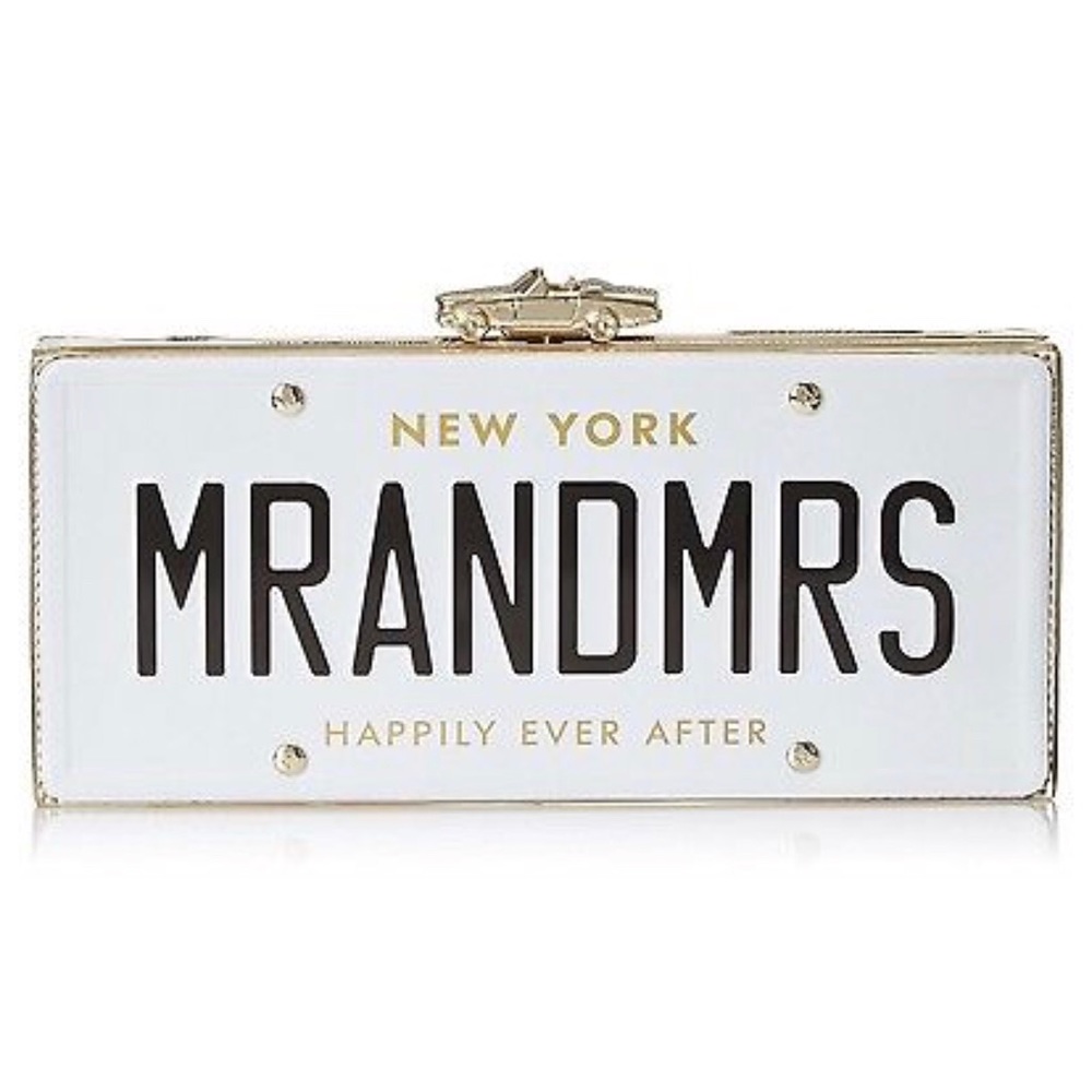Kate Spade Mr and Mrs License Plate Bag