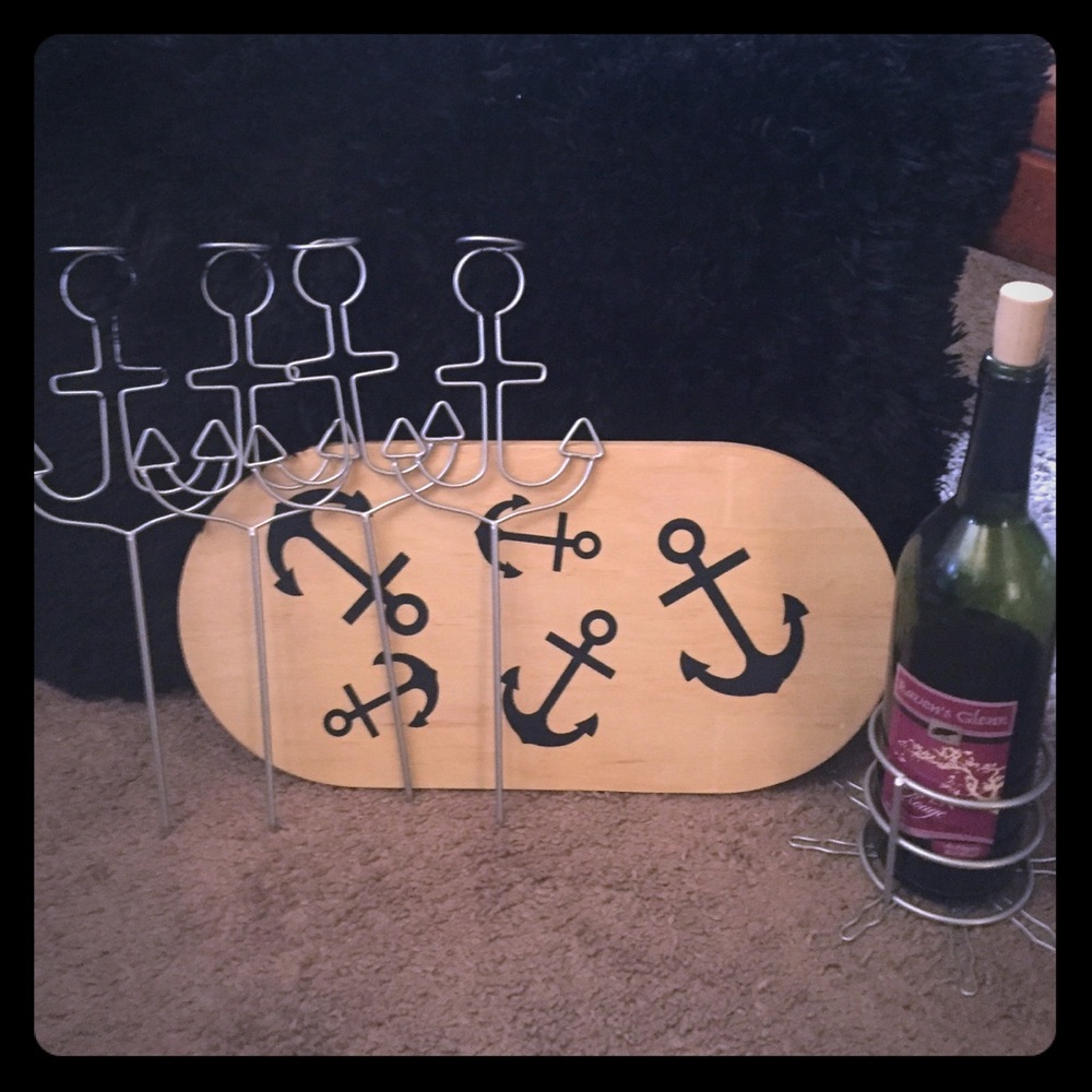 Portable wine table and wine glass/bottle holders