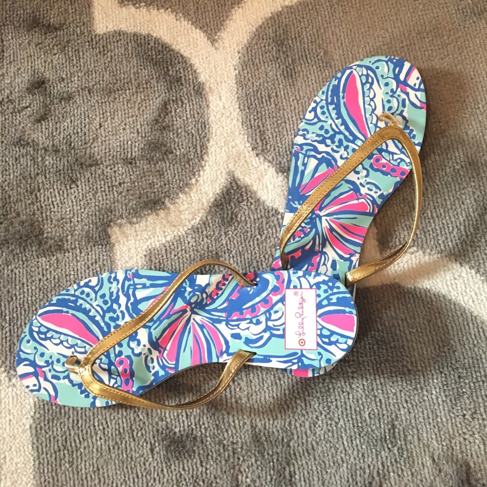 Brand new Lilly pultzer flip flops