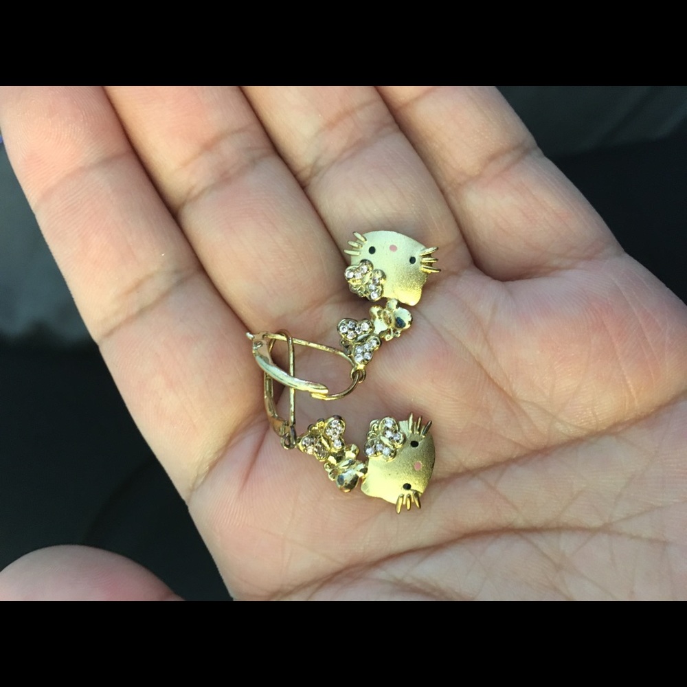 Gold Hello Kitty Earrings