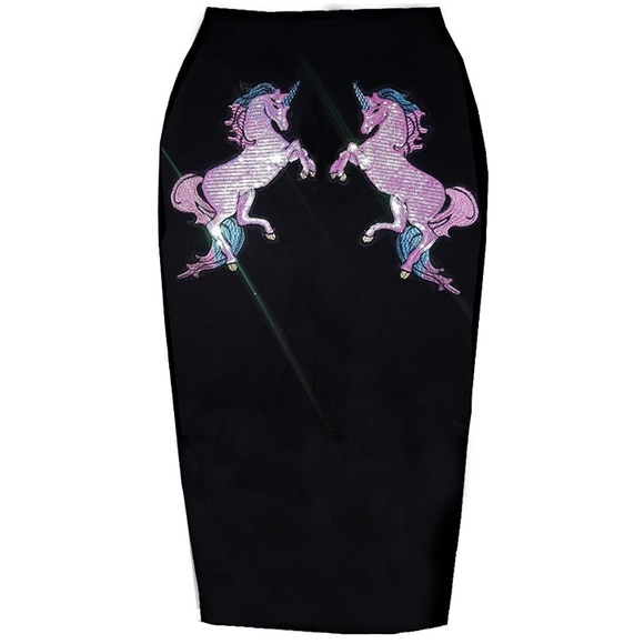 •NWT• Holographic Unicorn Pencil Skirt