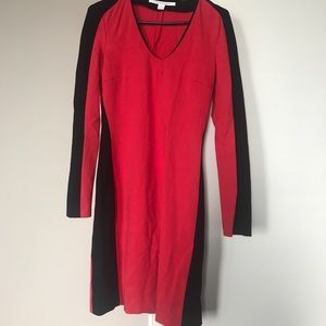 Diane vonFurstenberg color blocked dress.