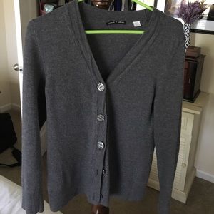 100% wool dark grey cardigan