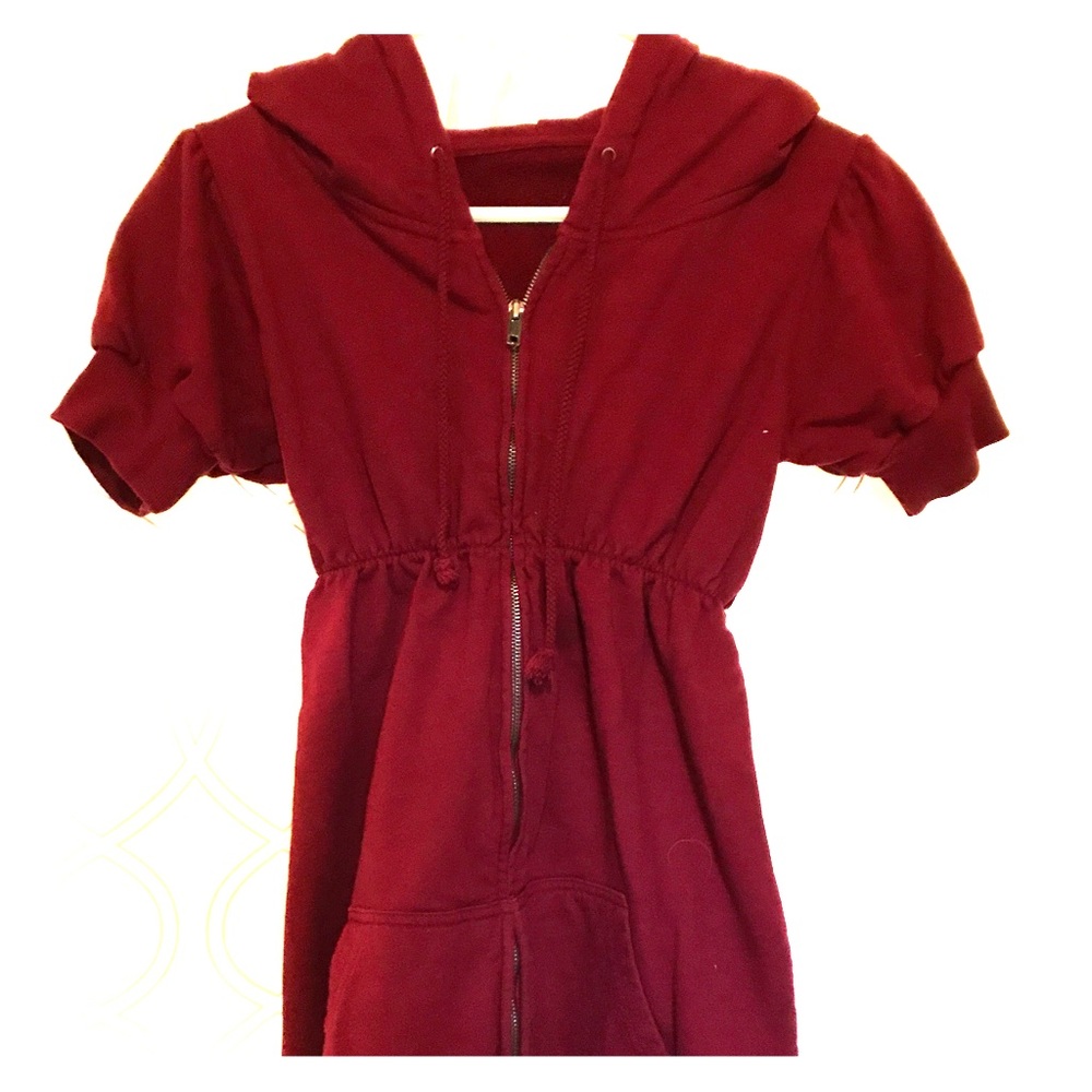 Hooded sweatshirt tunic dress