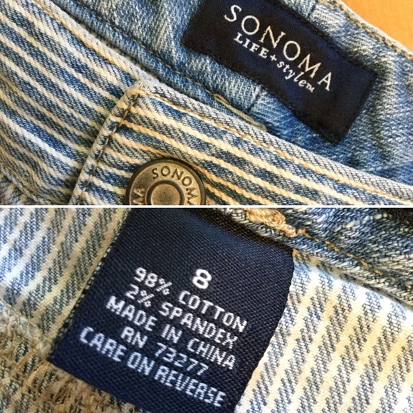 Striped High Waist Pedal Pushers - Picture 4 of 8