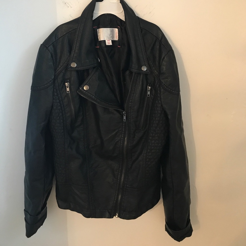 Black leather jacket