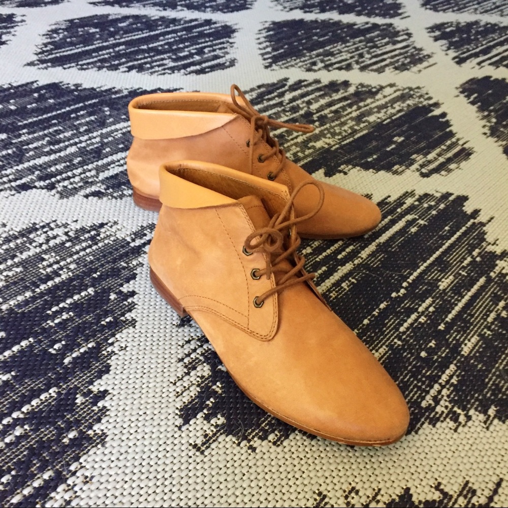 EUC Genuine Leather Lace Up Ankle Booties