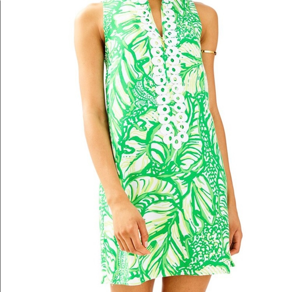 Lilly Pulitzer Green Jane Shift Dress sz 6