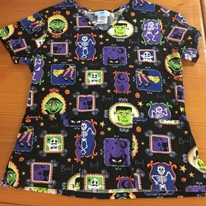 Halloween scrub top