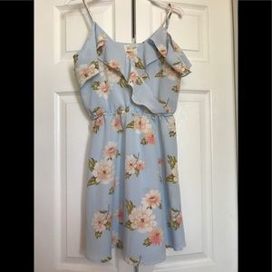 Cold shoulder ruffle floral dress