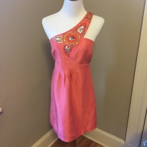 Tibi Silk One-Shoulder Dress with Beaded Strap 4