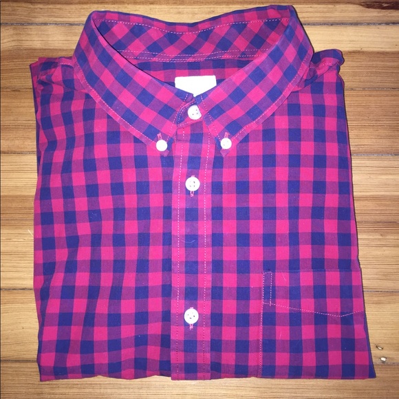 GAP red/blue gingham button up shirt. XL - Picture 2 of 4
