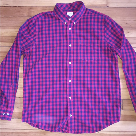 GAP red/blue gingham button up shirt. XL - Picture 4 of 4
