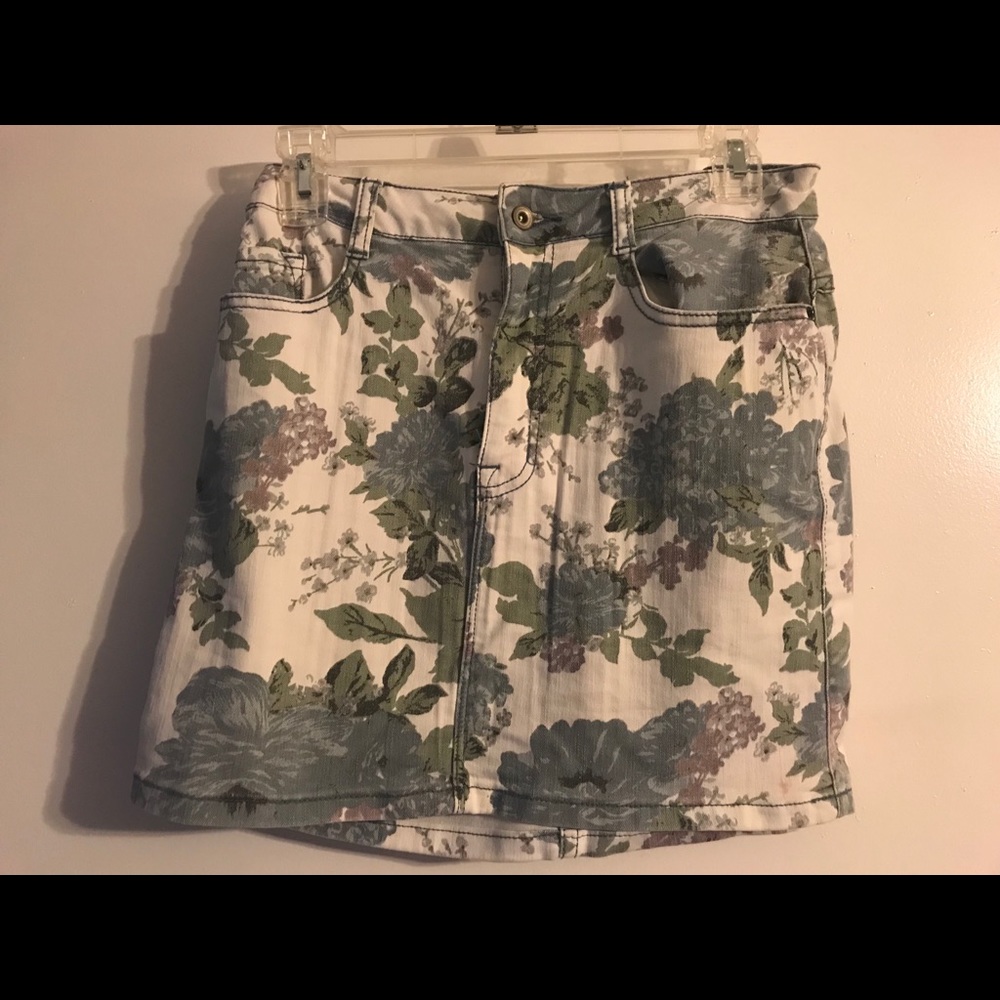 Urban Outfitters Floral Jean Skirt