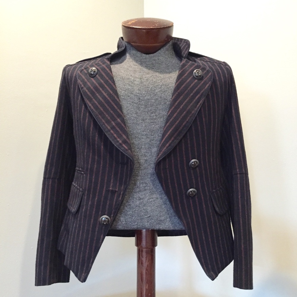 Stylish Military Pinstripe Jacket