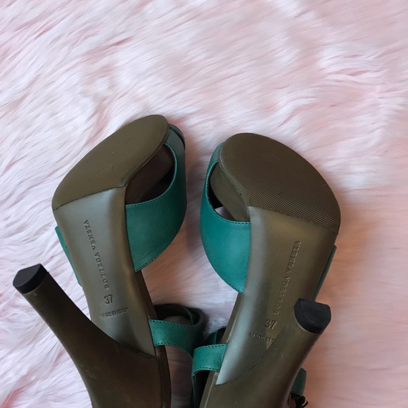 Bottega Veneta Green High-Heeled Sandals Fully leather Pumps - Picture 7 of 8