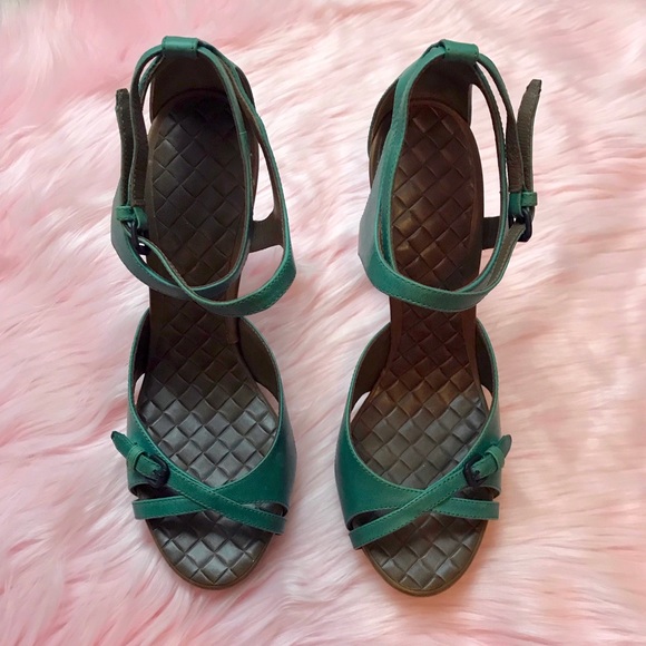 Bottega Veneta Green High-Heeled Sandals Fully leather Pumps - Picture 3 of 8