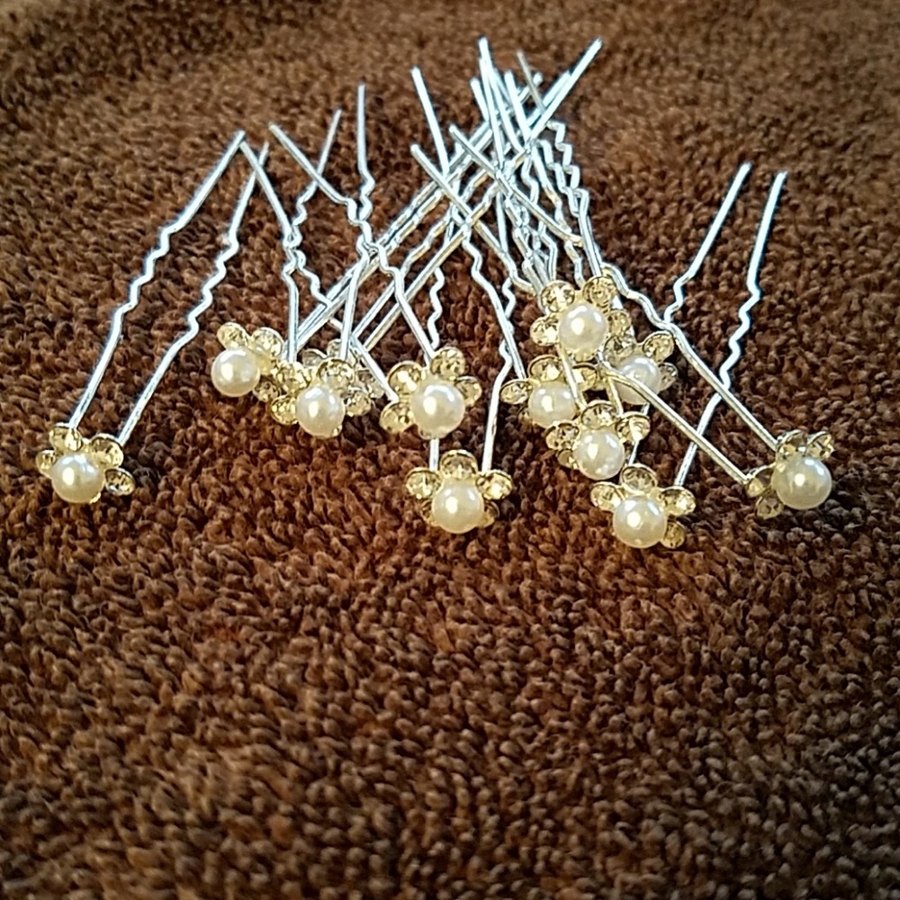 12 pearl hair pins