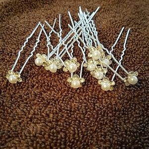 12 pearl hair pins