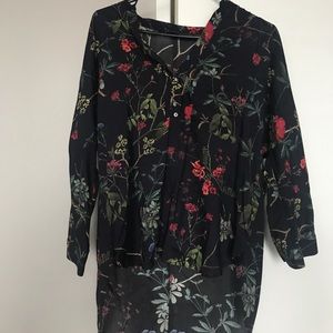 Zara floral blouse