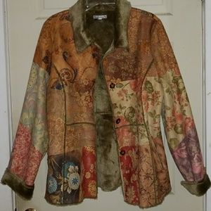 Faux Leather Jacket - size L