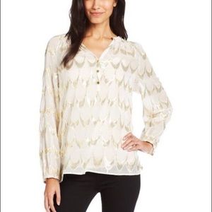 Lilly Pulitzer metallic silk Elsa blouse (NWOT)