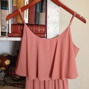 MUMU, XS CAITLIN RUFFLE MAXI DRESS ~ RUSTIC MAUVE