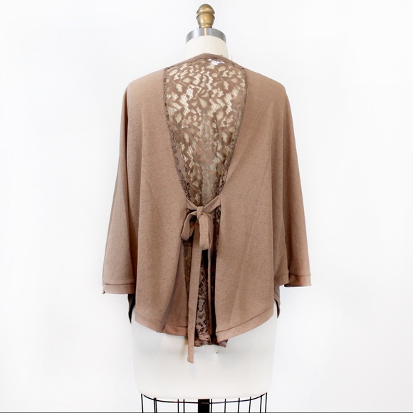 Open Back Lace Poncho Style Tunic - Picture 3 of 5