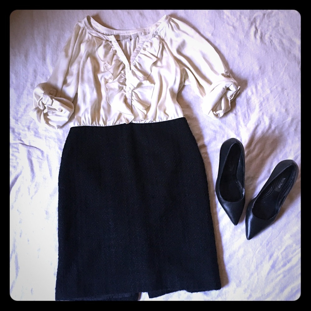 Black and Cream LOFT dress