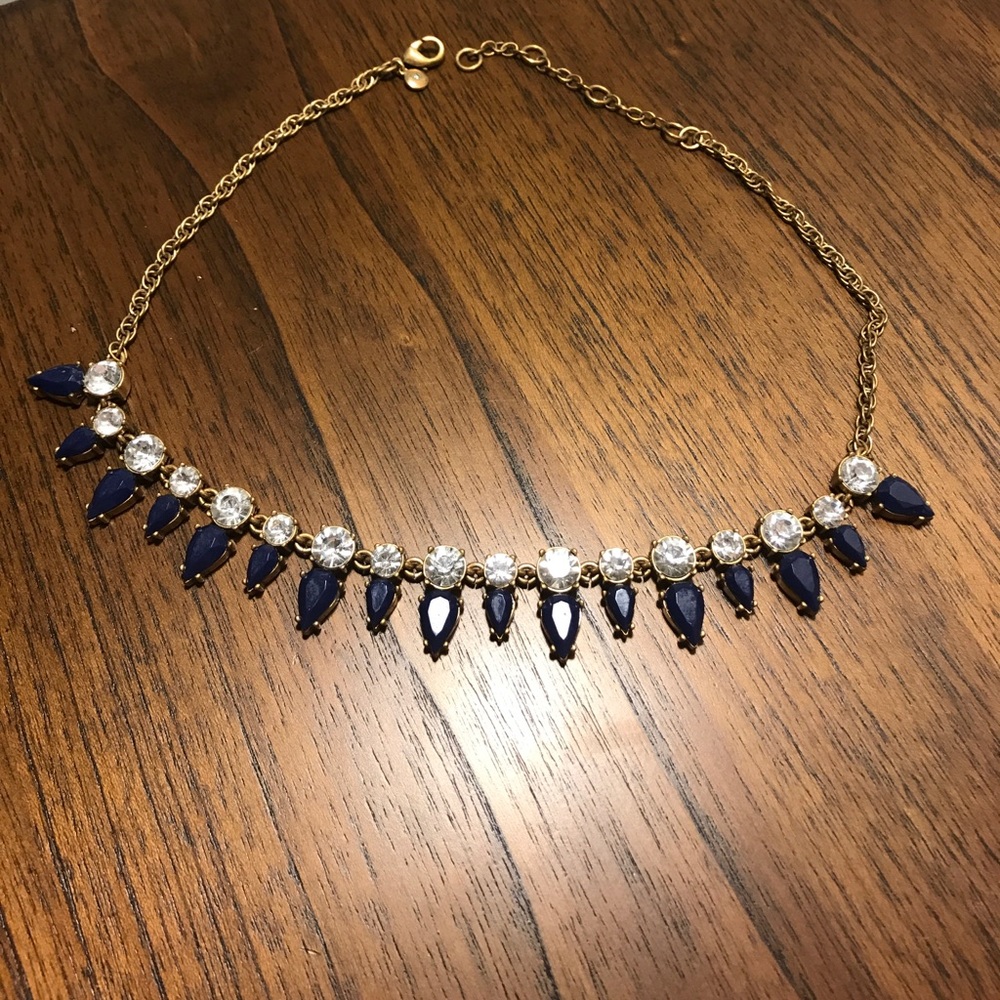 J.Crew blue and fake diamond necklace