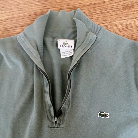Lacoste MENS Sage 1/4 zip pullover sweater - Picture 2 of 5