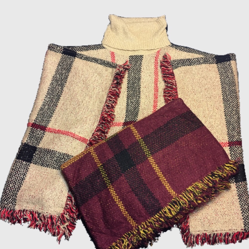 Turtle neck poncho