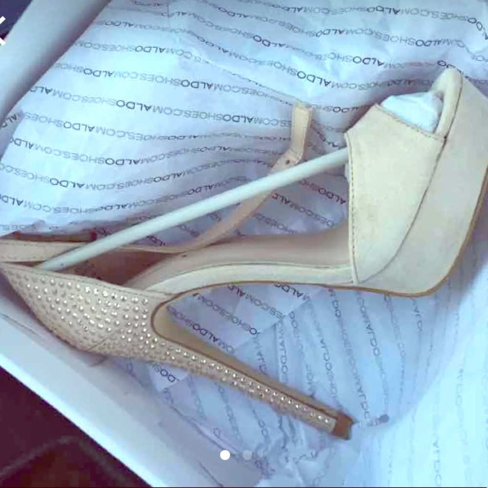Nude studded Aldo heels