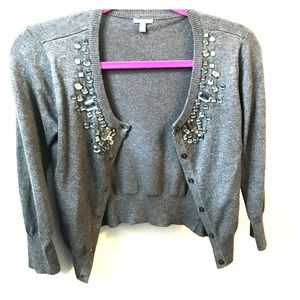 Cropped beaded sweater